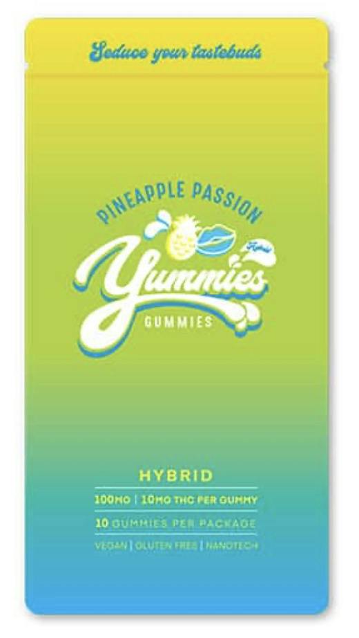 Yummies - Pineapple Passion Hybrid Gummies (100mg) [3/$30 YUMMIES EDIBLES]