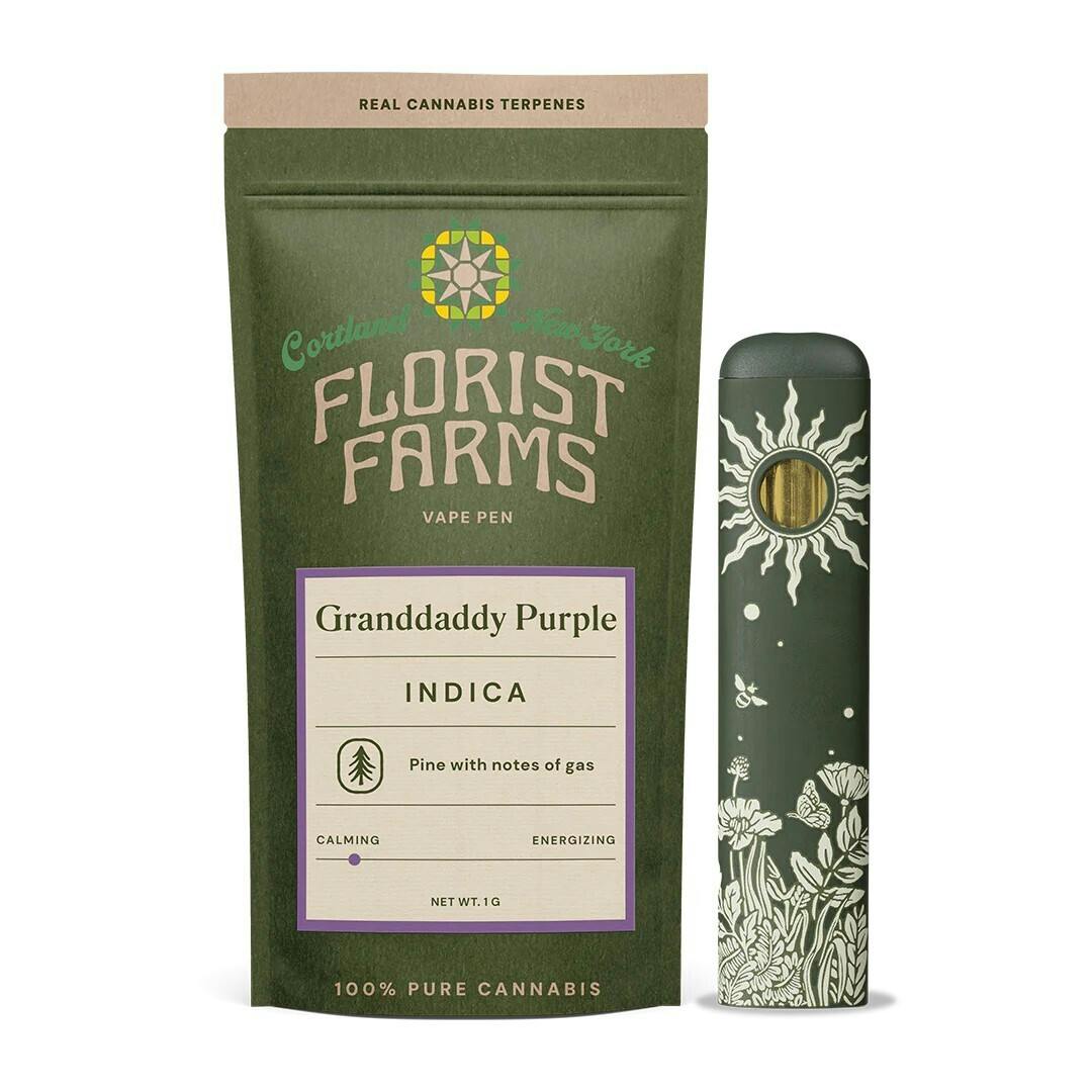 Florist Farms 1g Rechargeable Vape - Grandaddy Purp