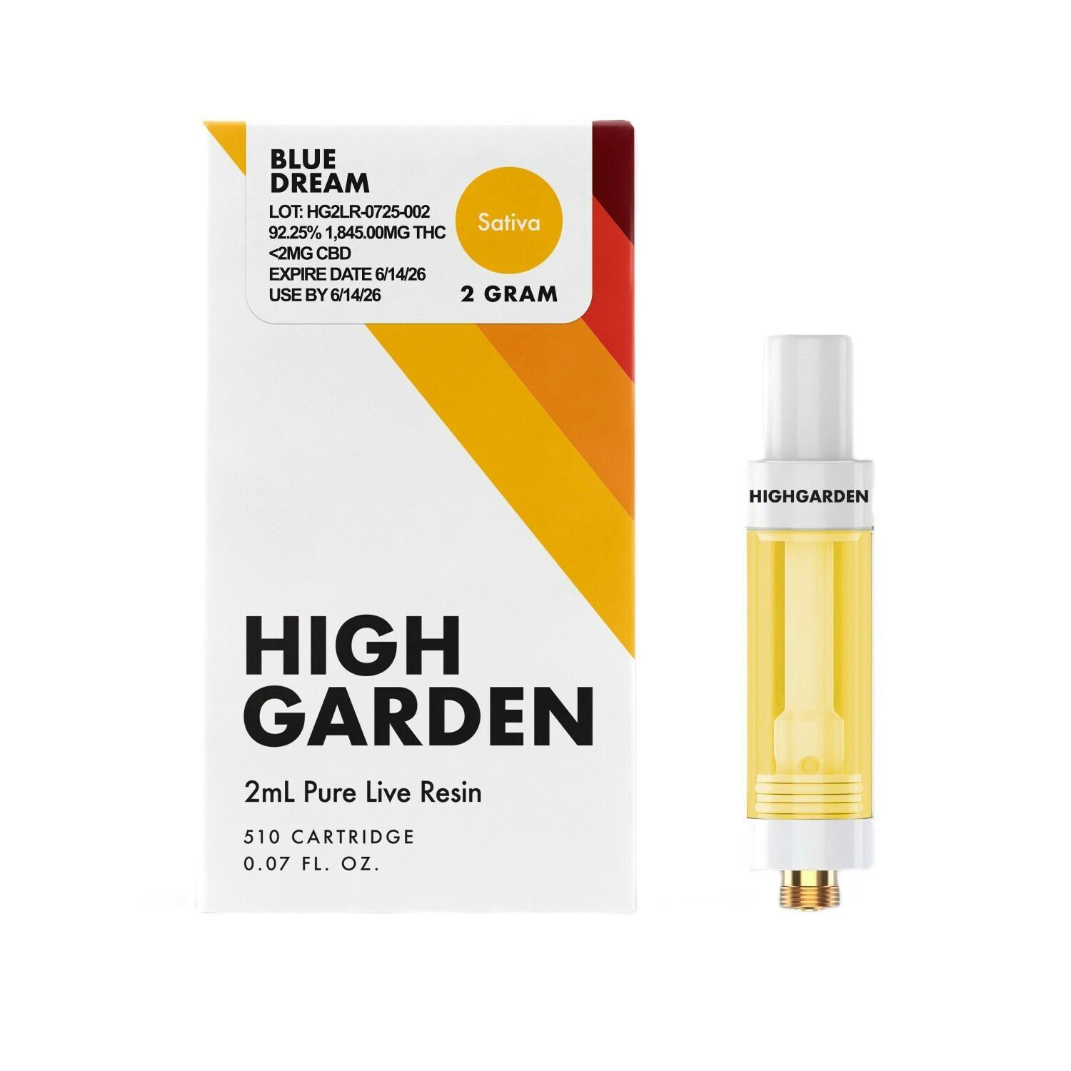 High Garden Live Resin Cartridge 2g - Blue Dream