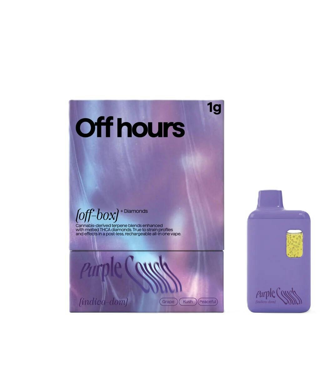 Off Hours 1g Box All-in-one Vape Pen - Purple Couch cannabis product