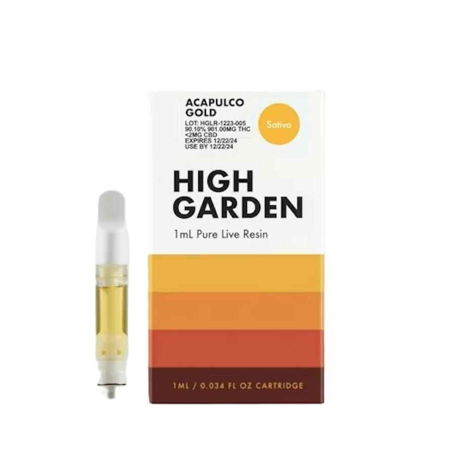 High Garden Live Resin Cartridge 1g - Acapulco Gold