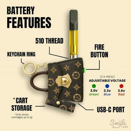 Designer Purse 510 Cart Battery