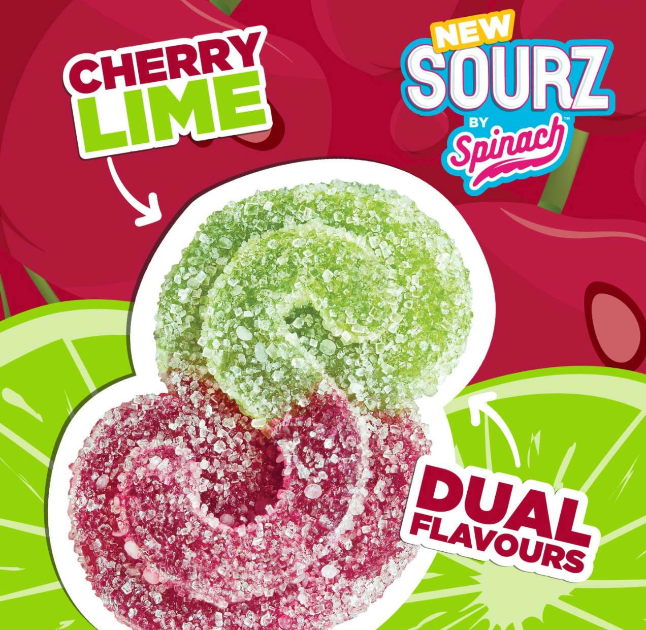 SOURZ by Spinach - Cherry Lime 5 Pack Soft Chews