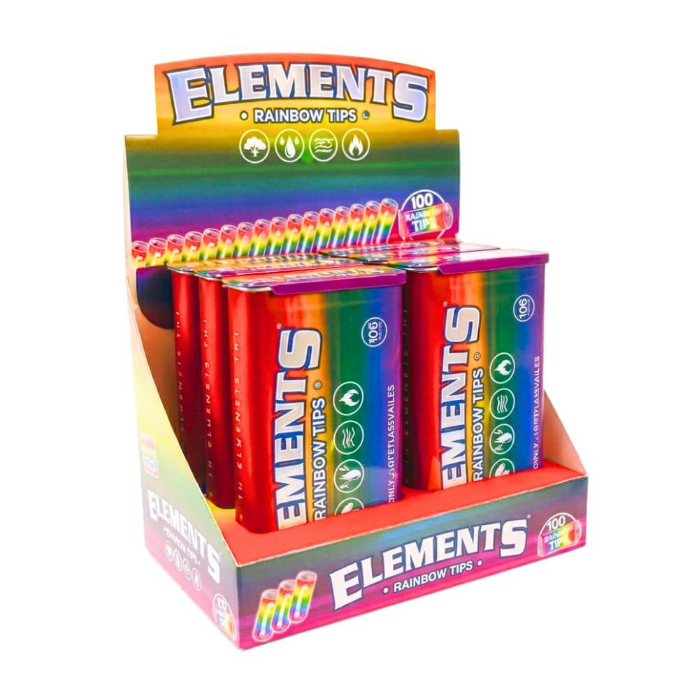 Elements Rainbow Pre Rolled Tips Tin 100pk
