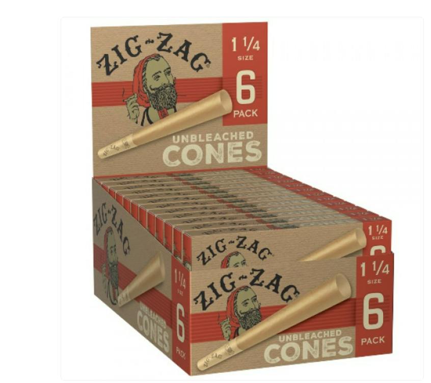 papers/cones ZZ CONES 6pk UNBLEACHED by Zig Zag