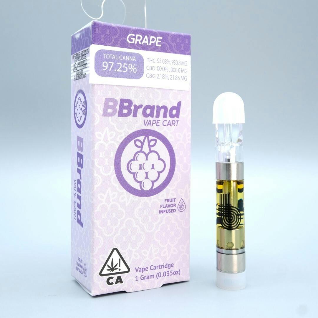 BBrand | Distillate | Vape | 1g | GRAPE Flavored Cartridge
