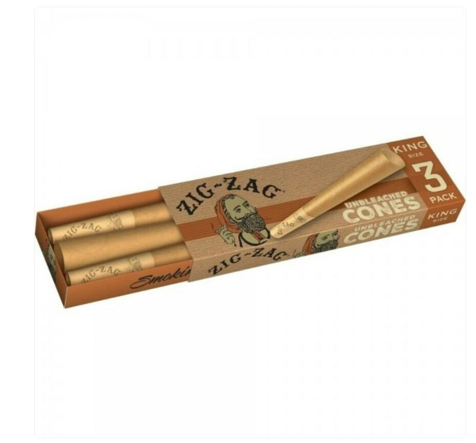papers/cones ZZ KING CONES 3pk UNBLEACHED by Zig Zag