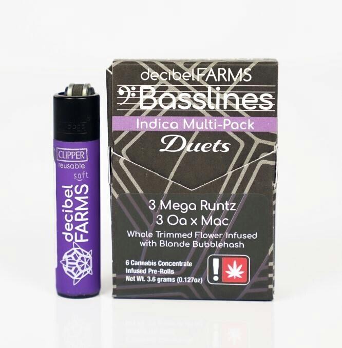 ipr 6pk DB Duets Indica Basslines *EB* .5G Infused Pre-roll Multi-Pack