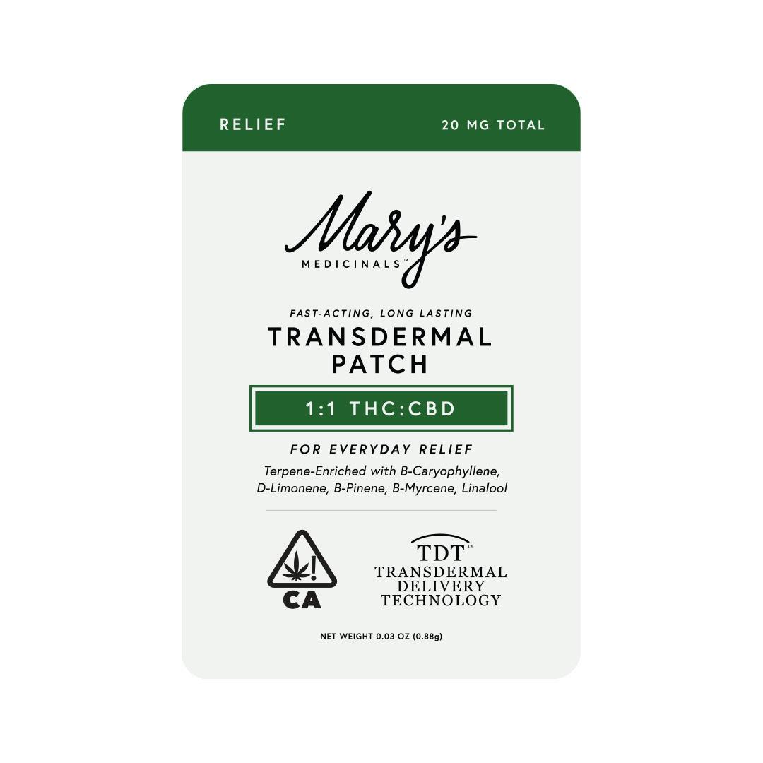 Mary's Medicinals: Transdermal Patch | 1:1 | 20mg THC : 20mg CBD