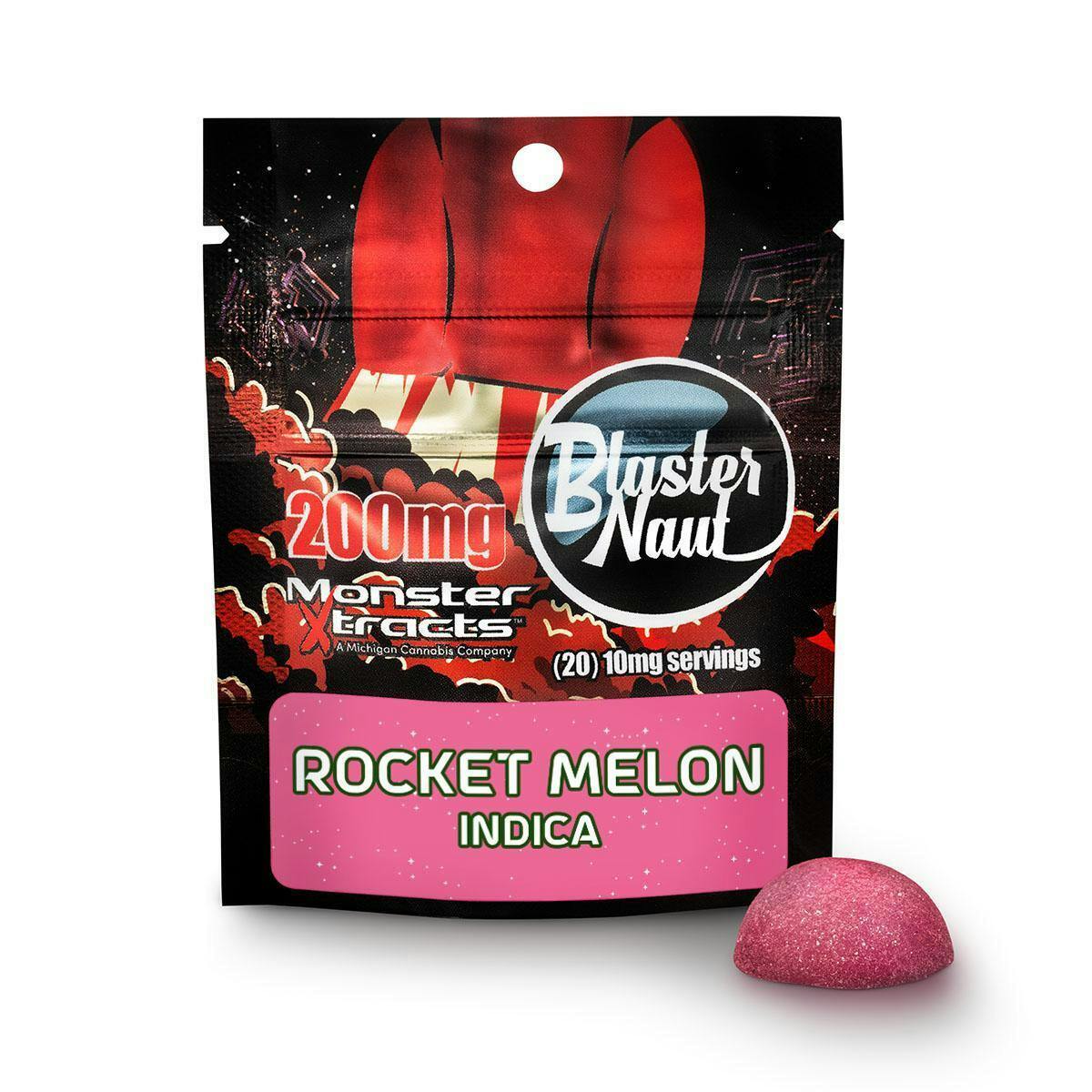 Monster Xtracts - 200mg Blasternaut Gummy - Rocket Melon Indica