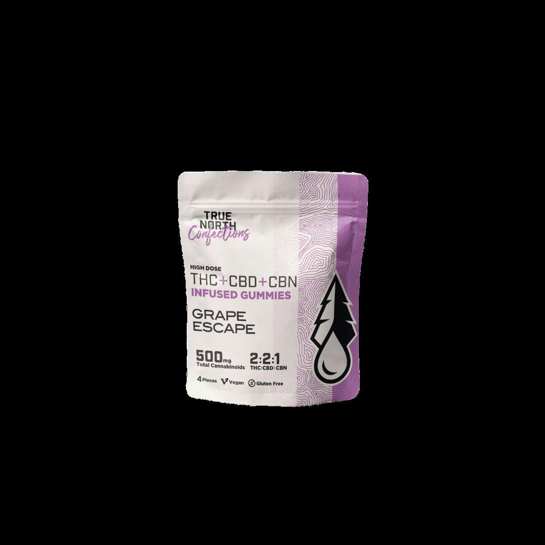 True North Confections - 200mg 2:2:1 THC/CBD/CBN Gummies - Grape Escape
