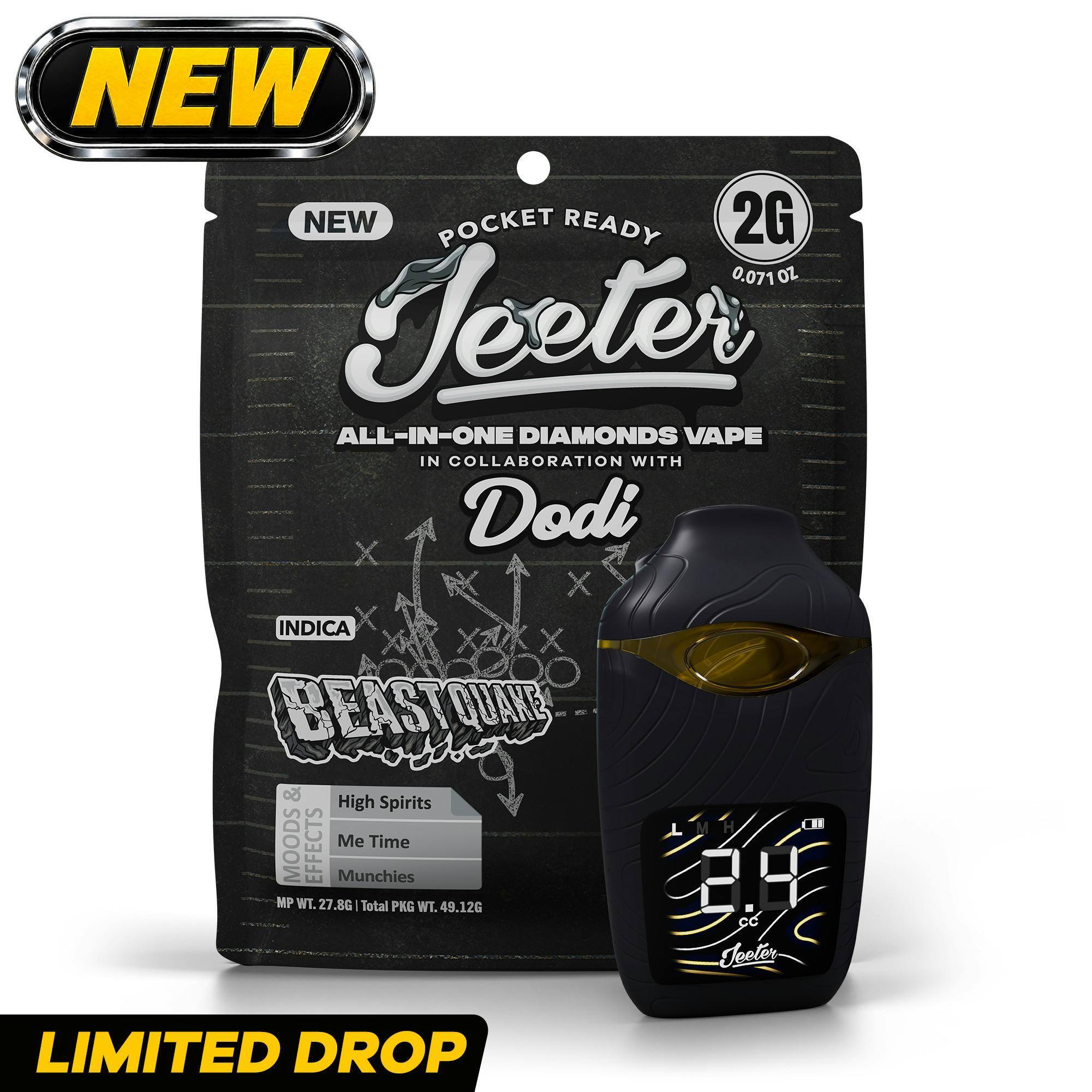 Jeeter Highsman Liquid Diamonds Disposable Vape 2g Beast Quake