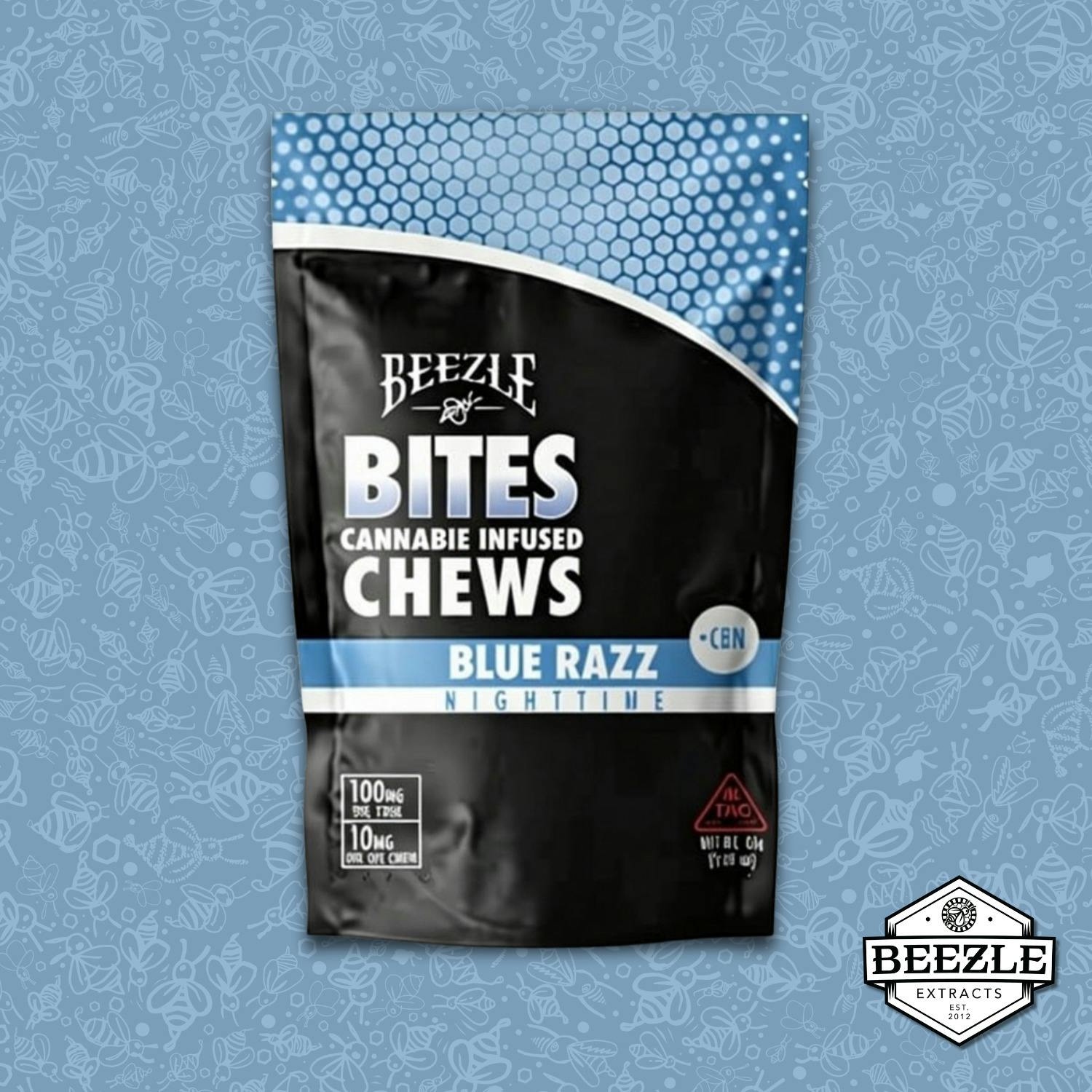 Blue Razz + CBN Nightime Bites 100mg - Beezle