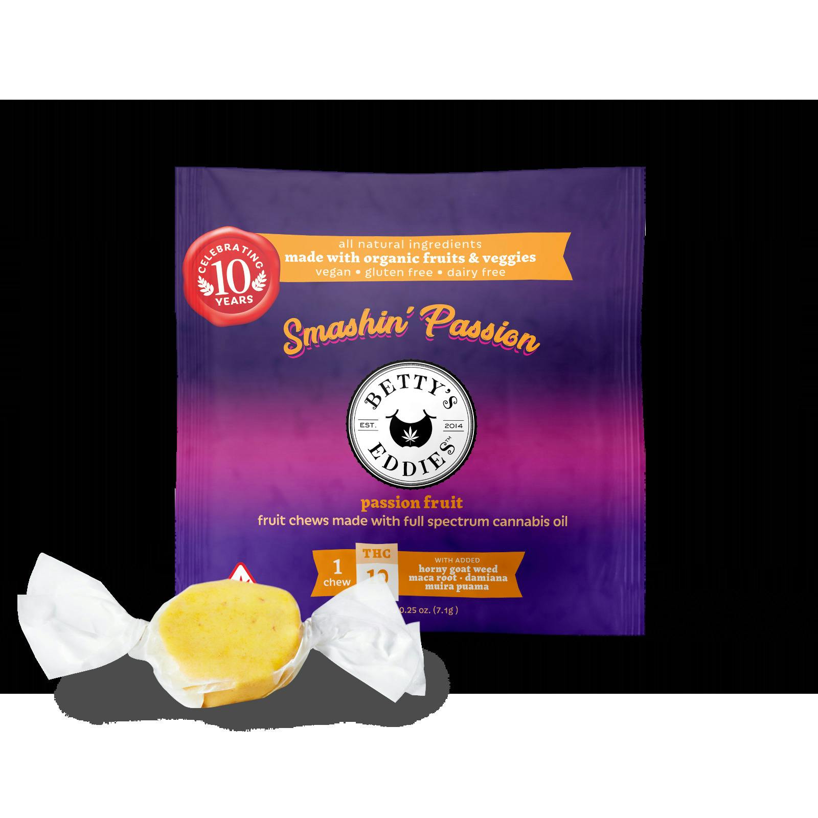 Smashin Passion Fruit Chews 100mg - Betty's Eddies