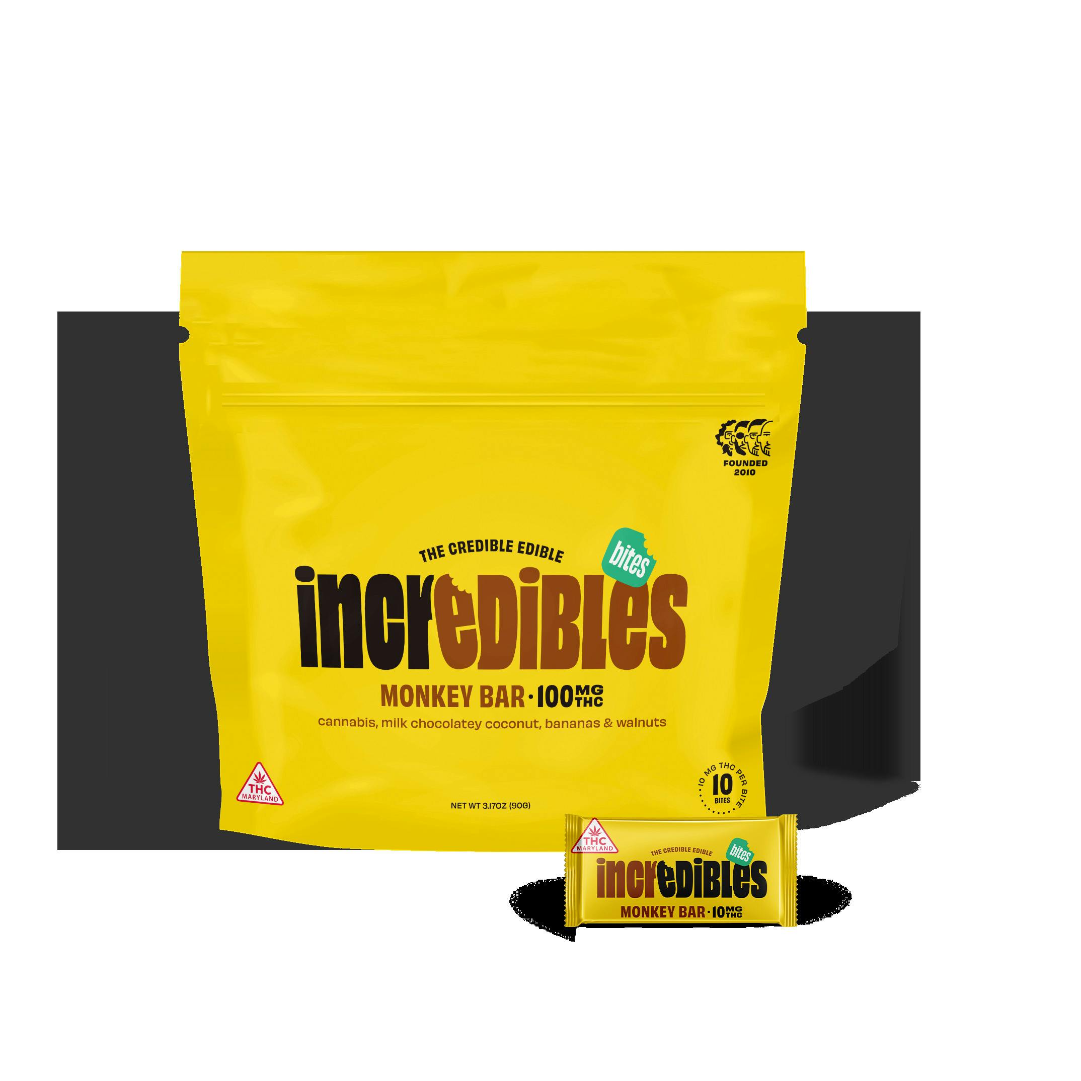 Monkey Bar Chocolate Bites 100mg - Incredibles