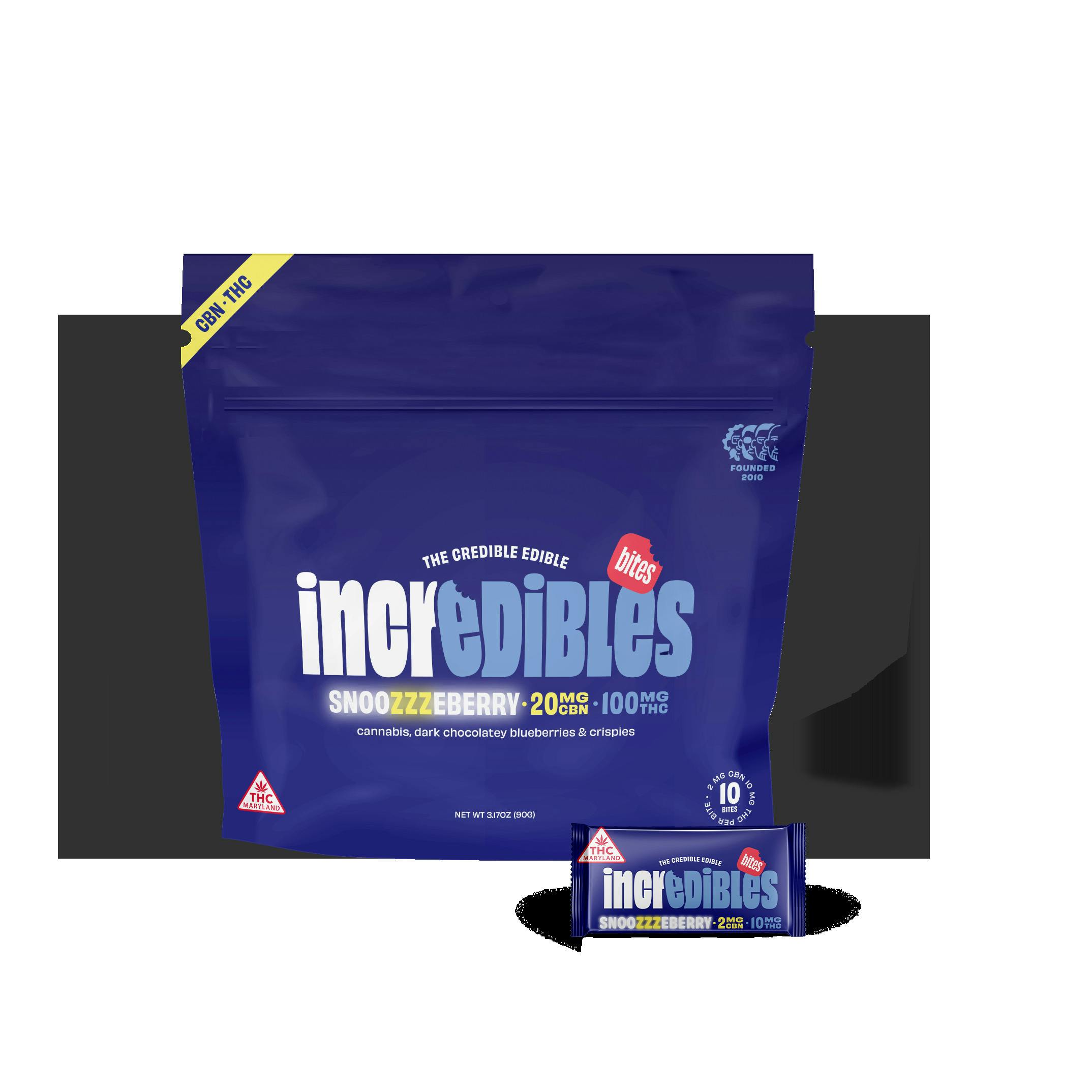 Snoozzzeberry 5:1 (CBN:THC) Chocolate Bites 100mg - Incredibles