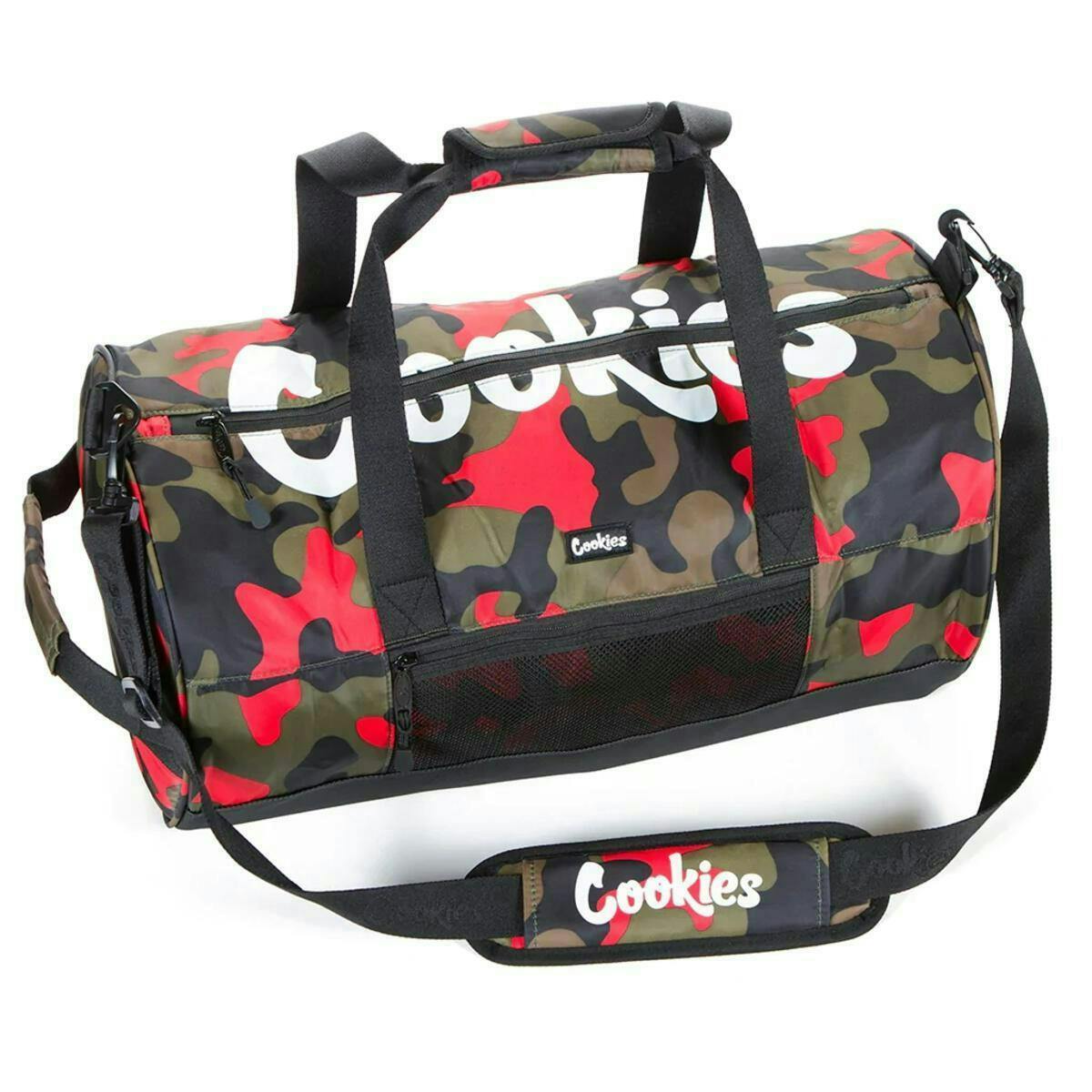 Cookies Co. - Red Camo "Smell Proof" Duffel Bag w/ Oversize Logo Print - Red Camo Duffel Bag