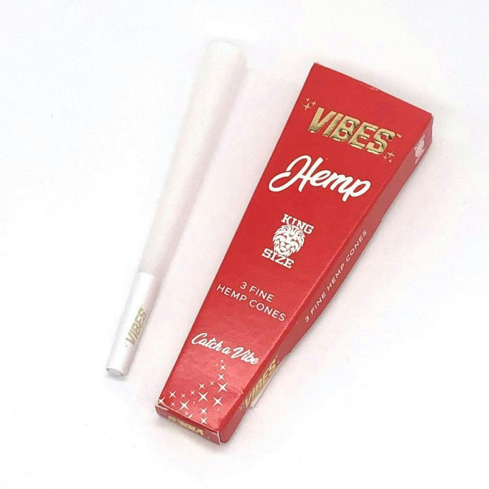 Vibes - King Size Hemp Pre-Rolled Cones - 3-Pack - 3-pack Cones
