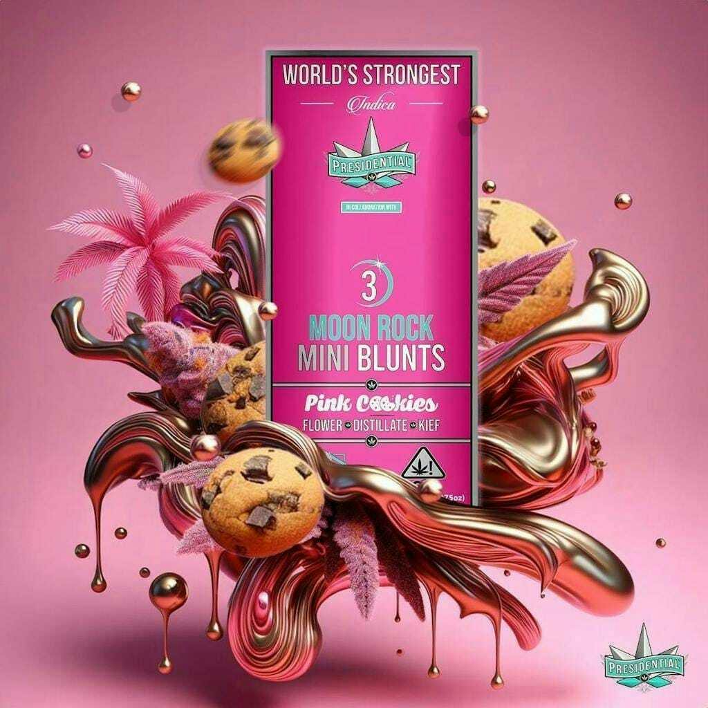 Presidential - Pink Cookies - .5g Moon Rock Pre Rolls(3pk) - Pre roll Pack - Indica