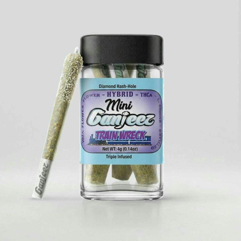 Ganjeez - ***Trainwreck - .8g Triple Infused Prerolls (5pk) - Infused PR Pack - Hybrid