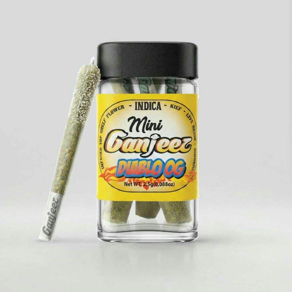 Ganjeez - ***Diablo OG - .8g Triple Infused Prerolls (5pk) - Infused PR Pack - Indica Dom
