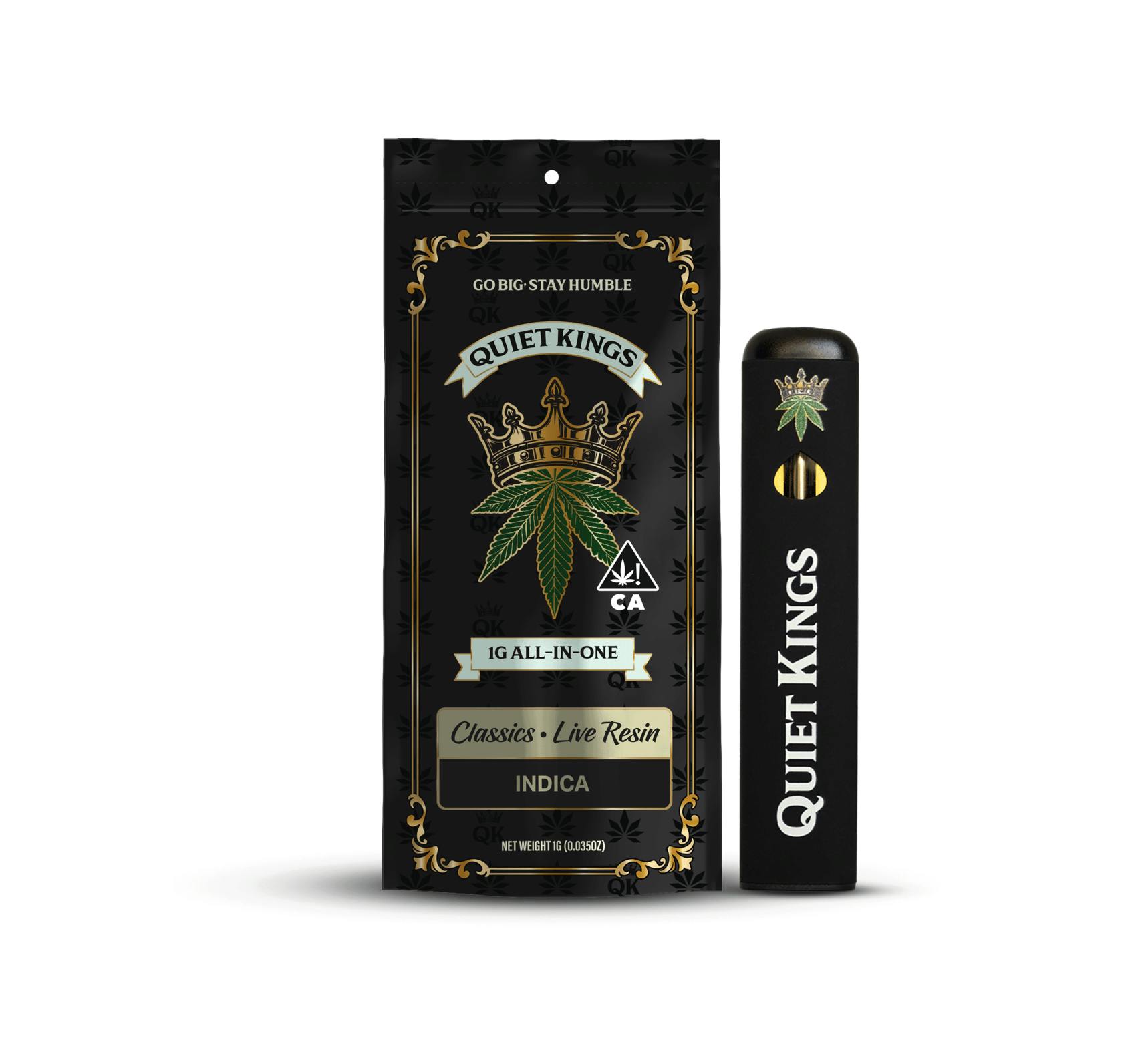 Quiet Kings - OG Kush - 1g Live Resin Disposable - 1g Cart - Indica