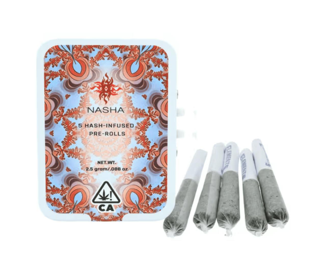 Nasha - Super Lemon Haze x Moroccan Peaches - 5g Hash Infused Prerolls (5pk) - Hash PR pack - Sativa