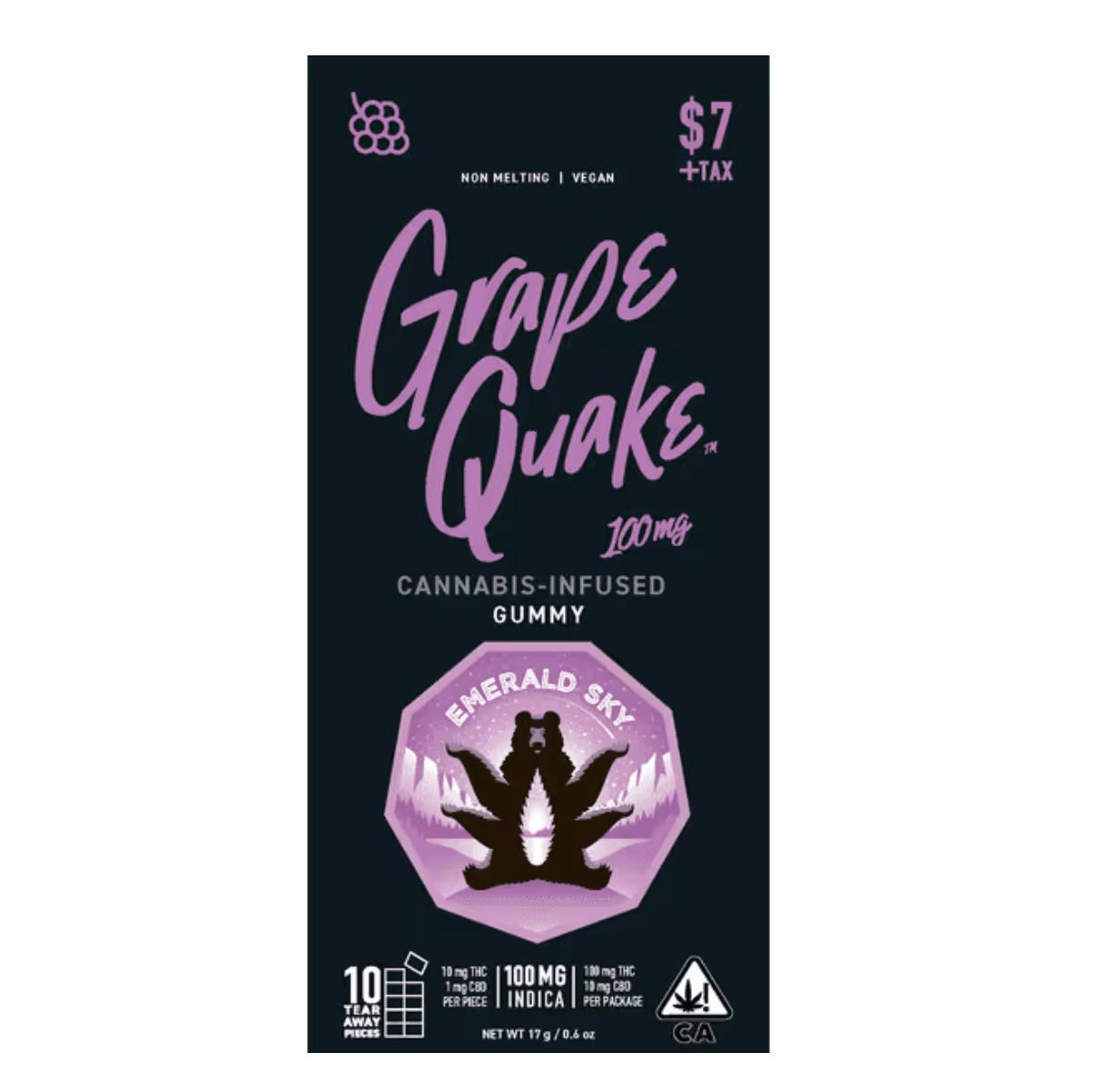 Emerald Sky - Grape Quake - 100mg Single Gummy - Single Gummy - Indica