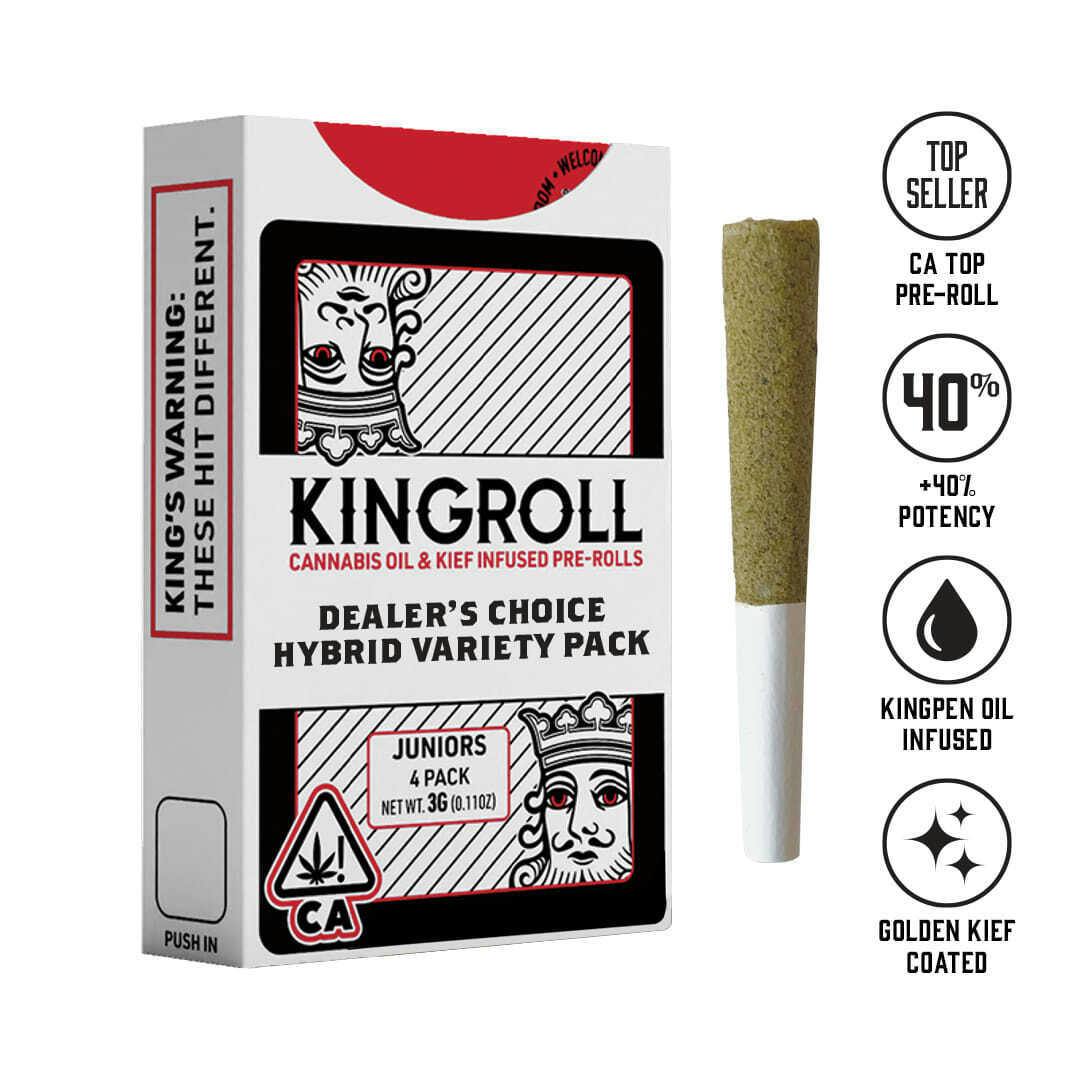 KINGROLL - Hybrid Variety Pack Mix #6 - .5g Infused Prerolls(4pk) - Infused PR Pack - Hybrid