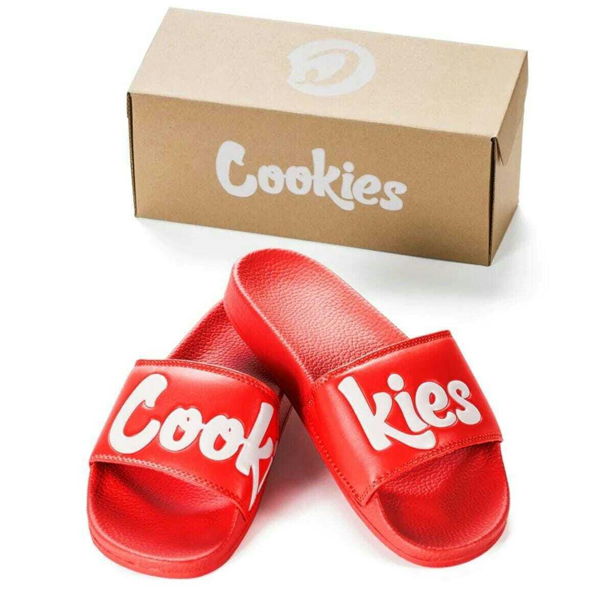 Cookies Co. - Cookies Red Original Mint Logos Faux Leather Slides - 7M