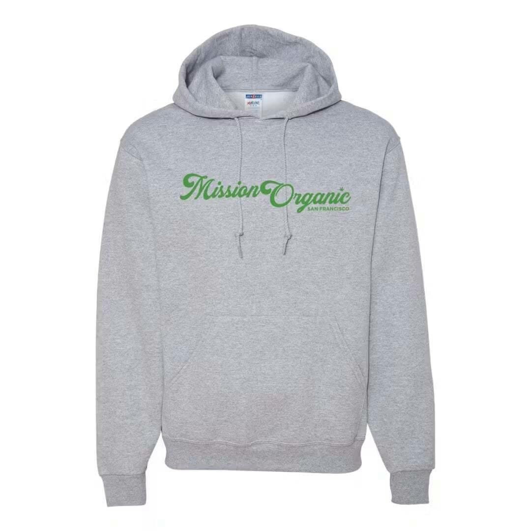 Mission Organic Inc. - Grey Mission Organic Logo Pullover Hoodie - Small