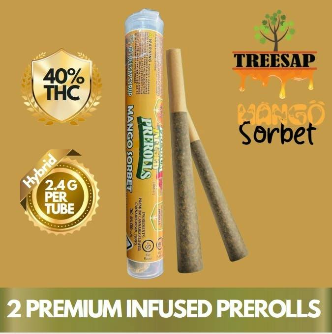 Treesap Infused Pre-Roll Mango Sorbet - 2.4g Per Tube (Hybrid)