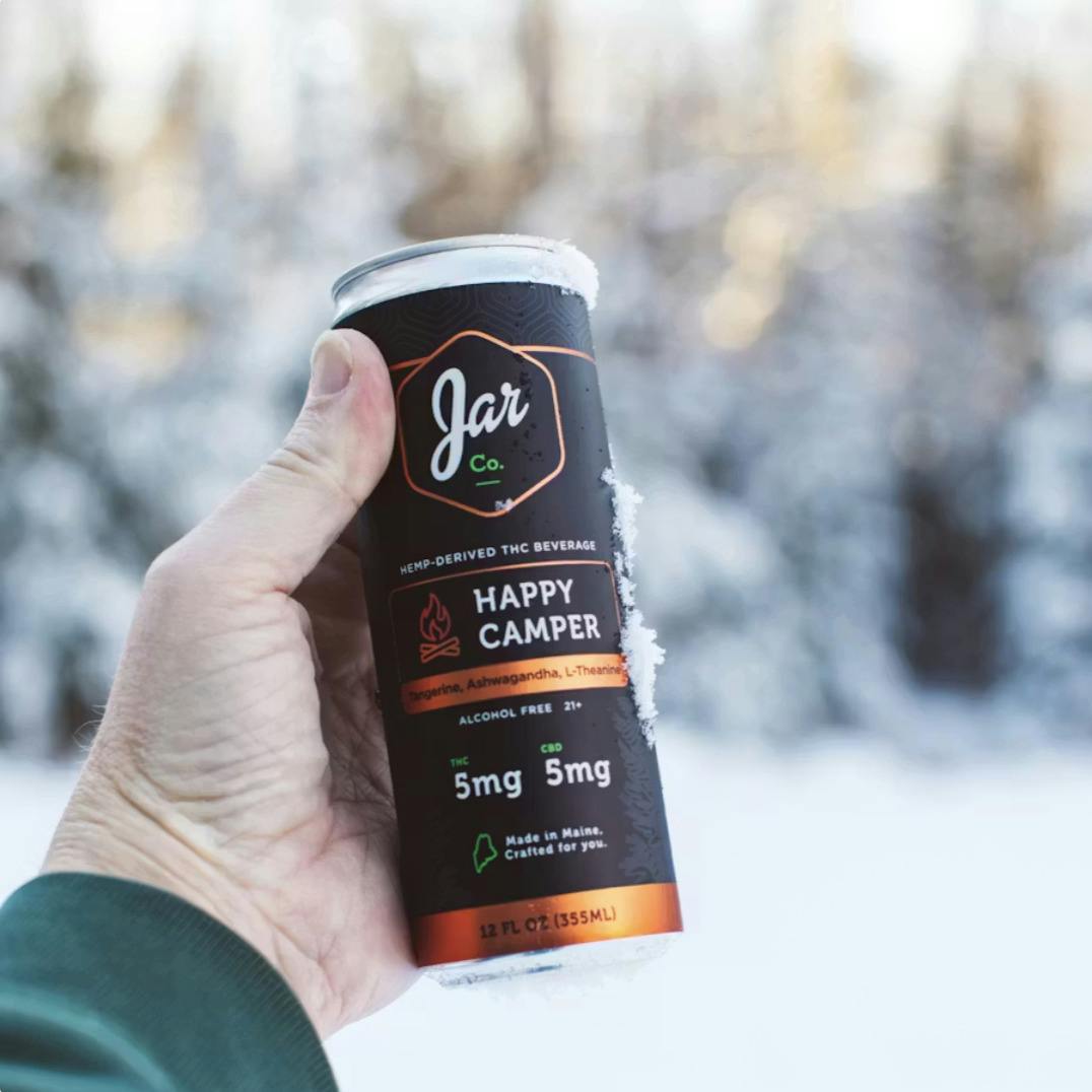 JAR - Drink Happy Camper Seltzer 1:1 5mg THC + 5mg CBD at JAR Cannabis Co. Dispensary (Medical) - Windham