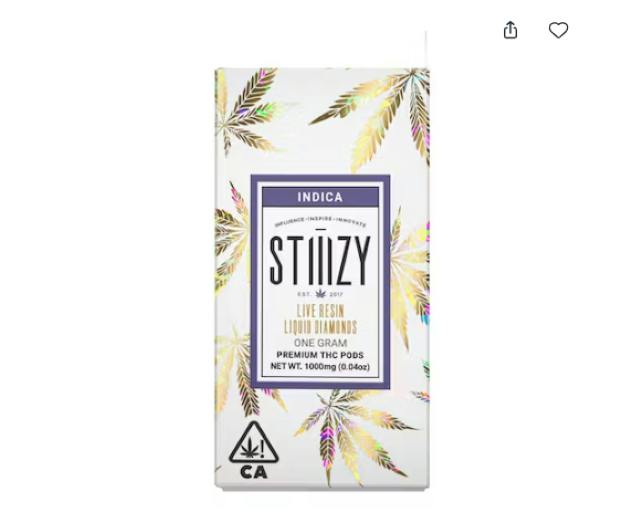 STIIIZY TAHOE OG LIVE RESIN LIQUID DIAMONDS VAPE POD 0.85G