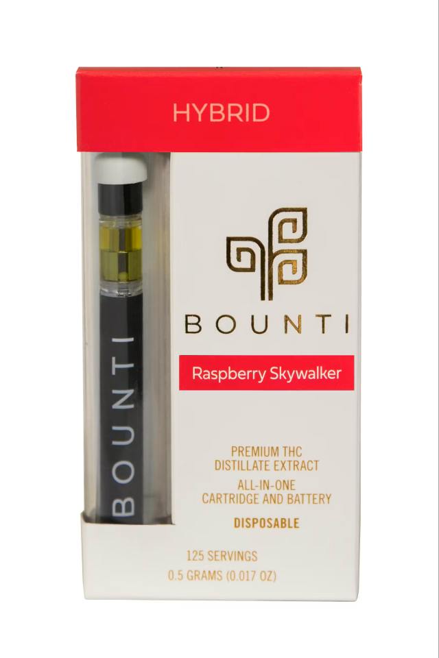 BOUNTI RASPBERRY SKYWALKER DISPOSABLE VAPE 0.5G