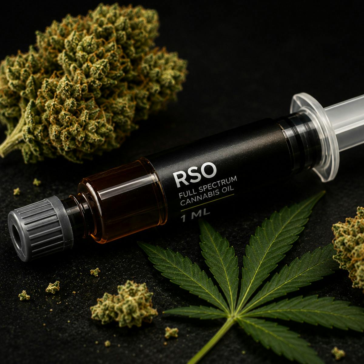 RSO in glass syringe 1G | Devil’s Lettuce Farm