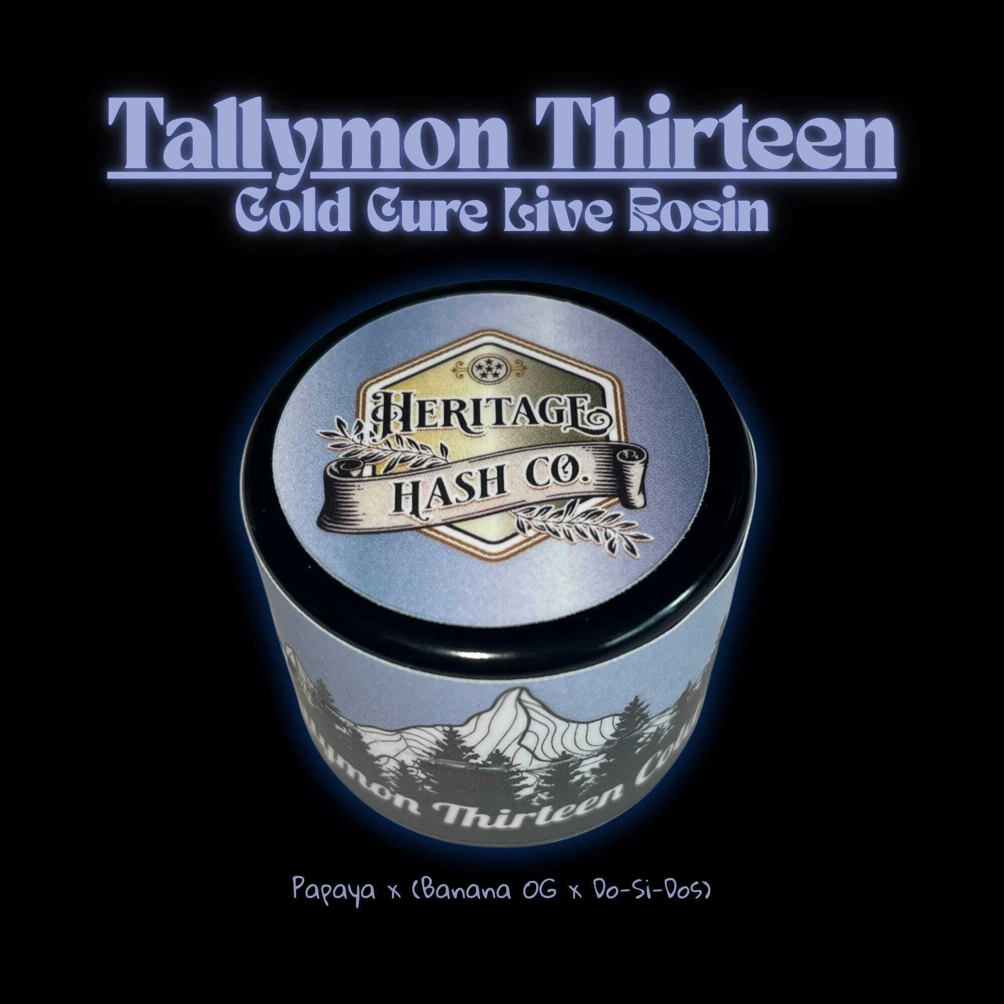 Heritage Hash Co. - Tallymon Thirteen Cold Cure Live Rosin 1g