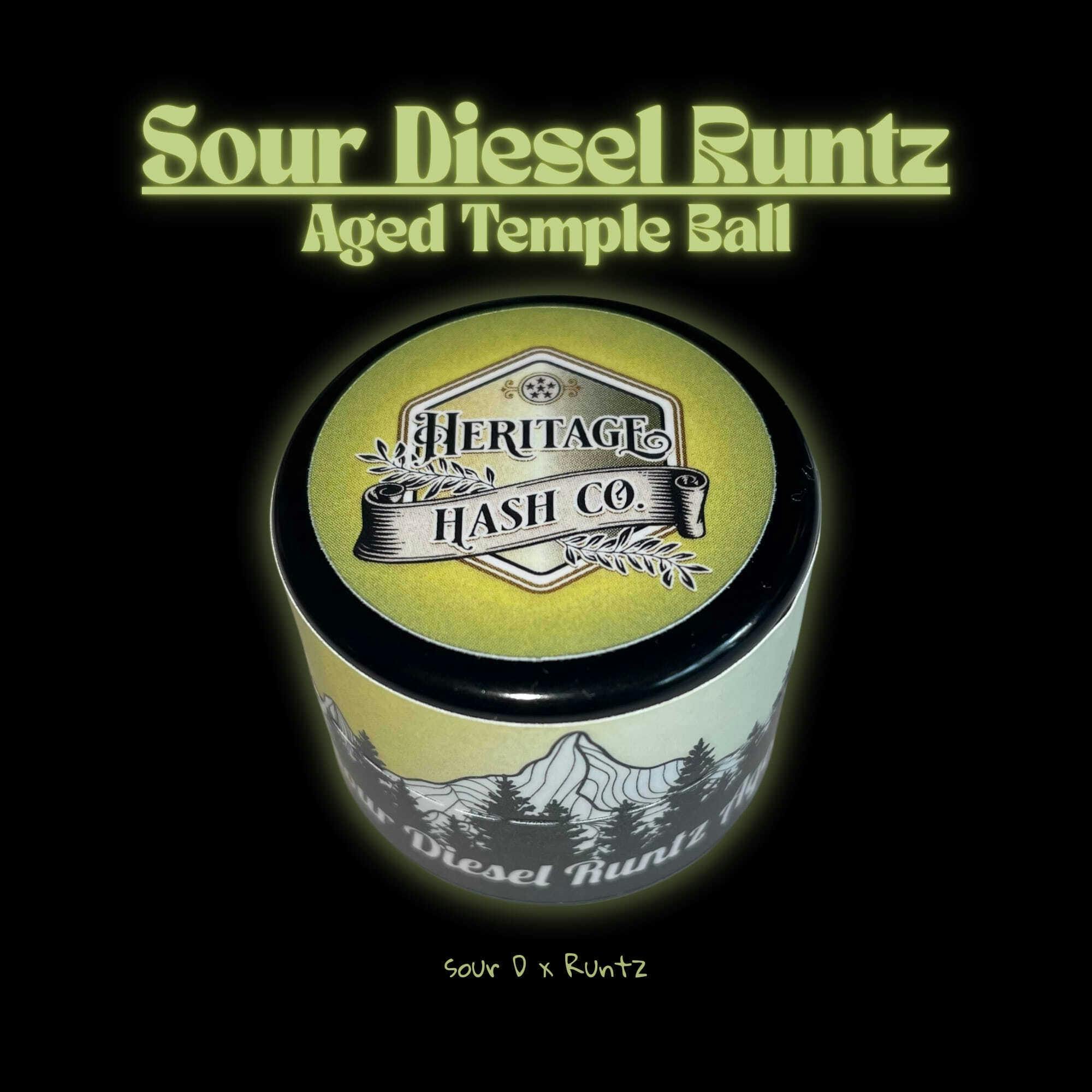 Heritage Hash Co. - Sour Diesel Runtz Aged Temple Ball 2g