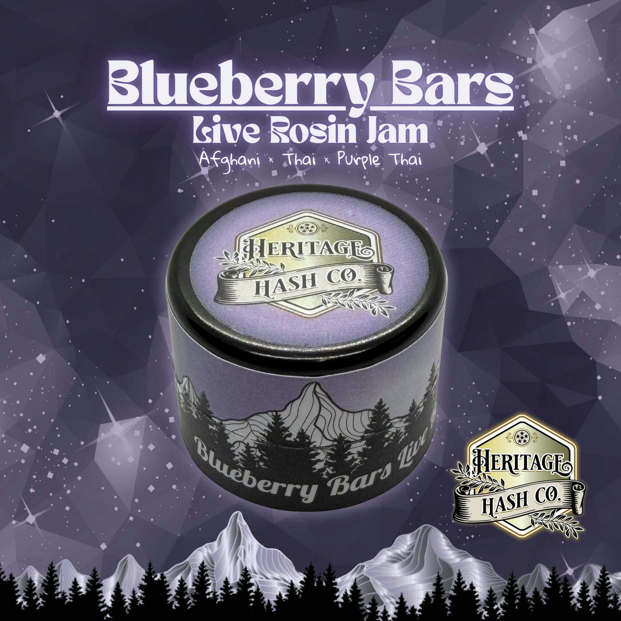 Heritage Hash Co. - NEW! Blueberry Bars Live Rosin Jam 1G