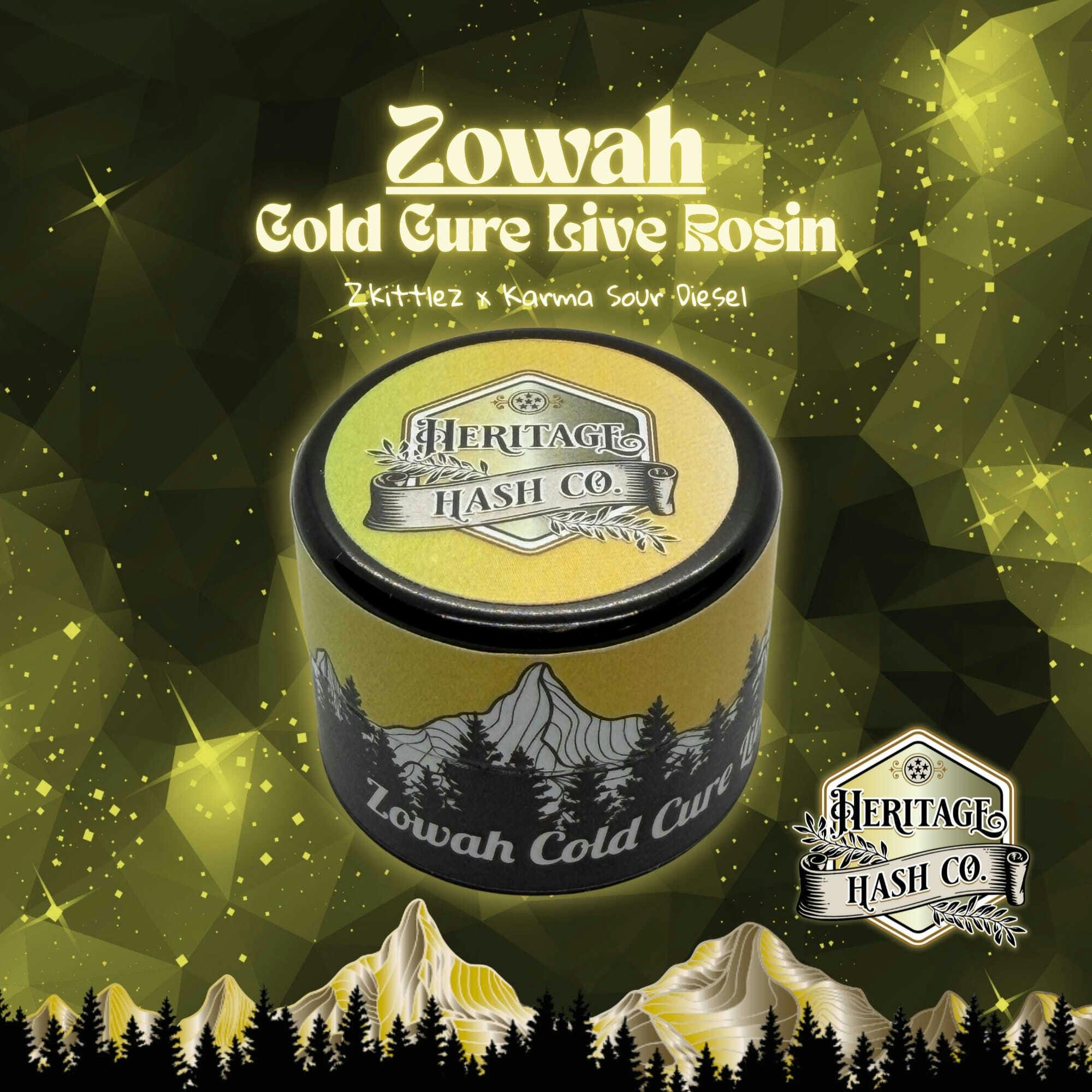 Heritage Hash Co. - NEW! Zowah Cold Cure Live Rosin 1G