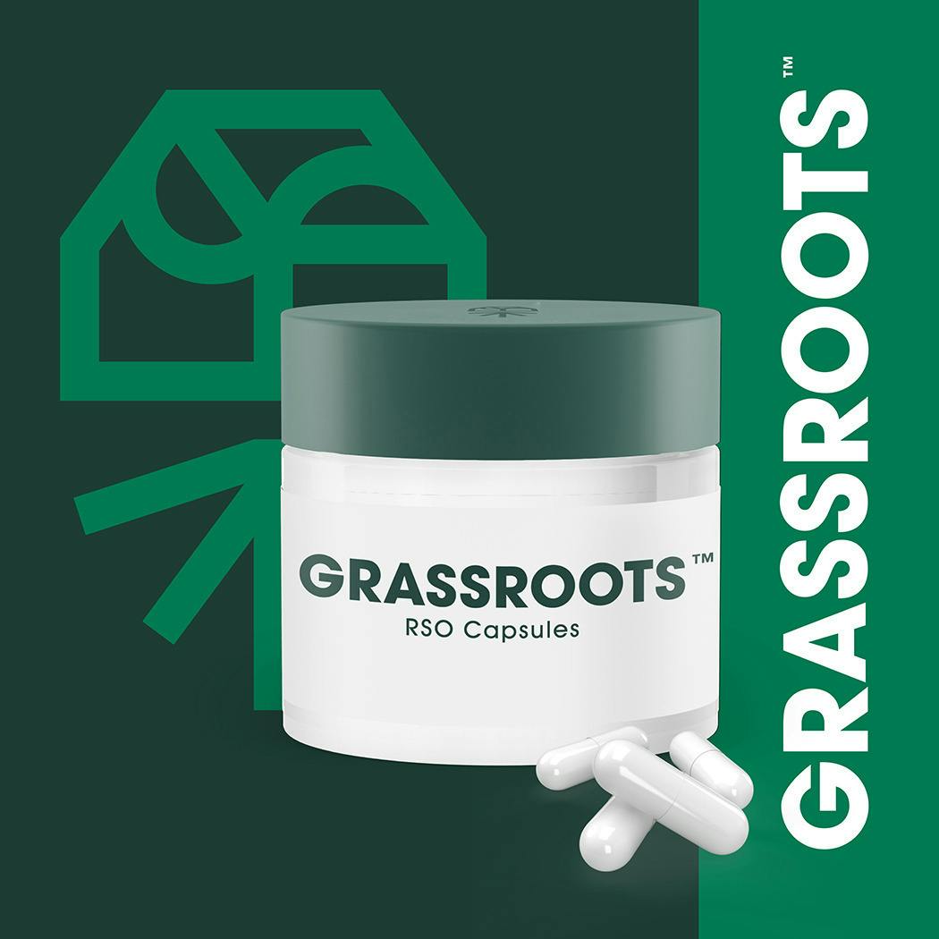 Grassroots Unflavored RSO Capsules 10pk at The Flowery Dispensary Chinatown
