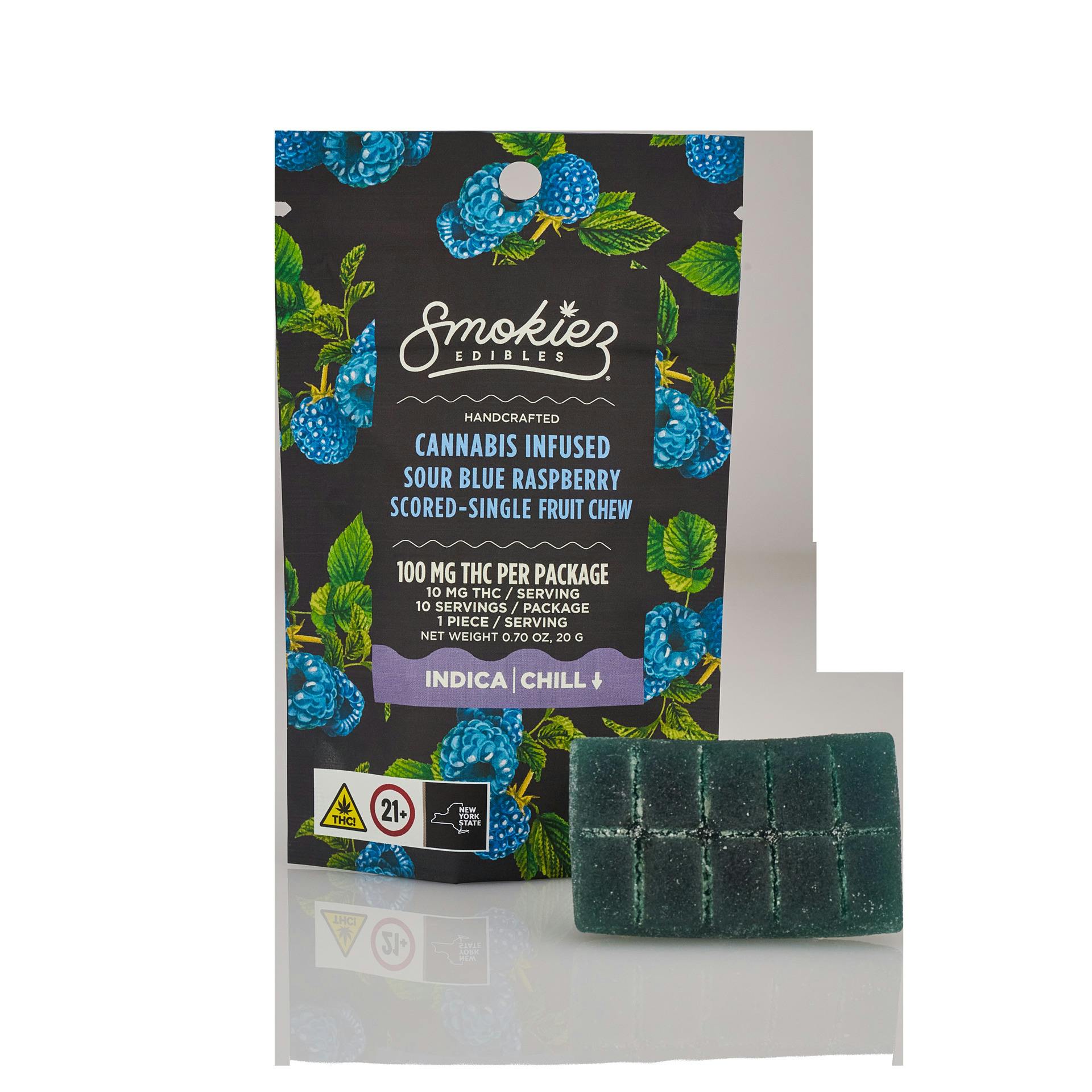 Smokiez Sour Blue Raspberry 1pk 100mg Gummies