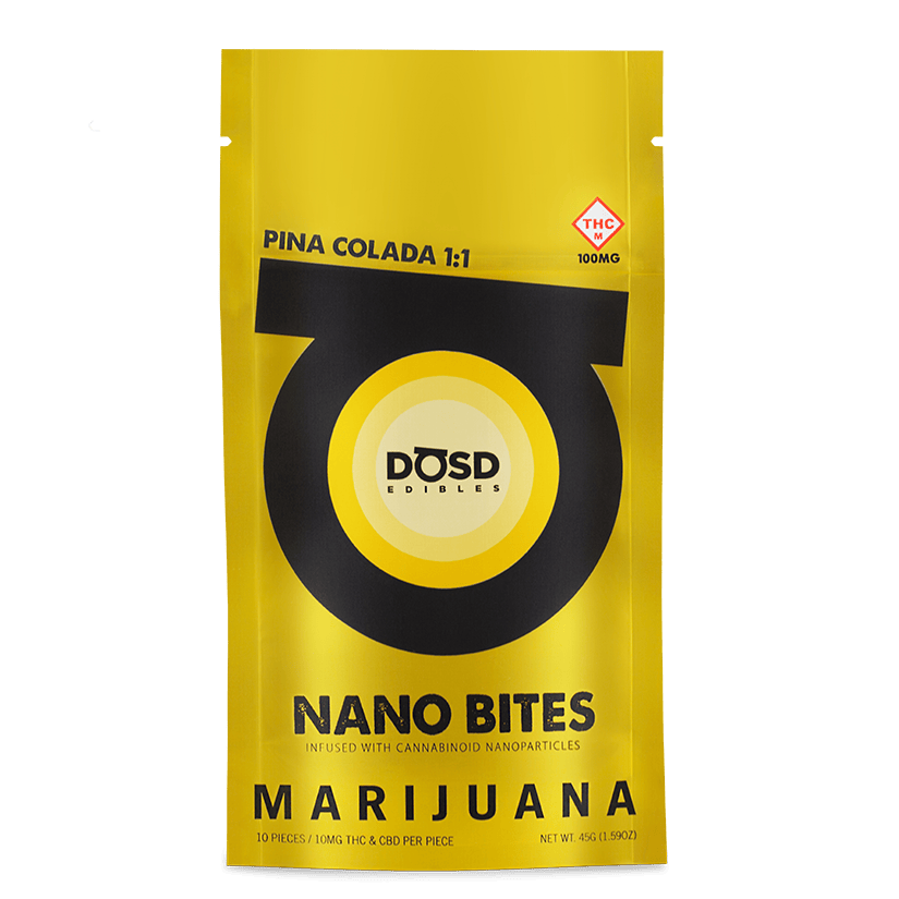 100MG PINA COLADA 1:1 THC:CBD NANO BITES
