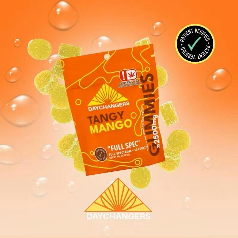 Day Changers 2500mg Full Spectrum Gummies Mango ($25 OTD)