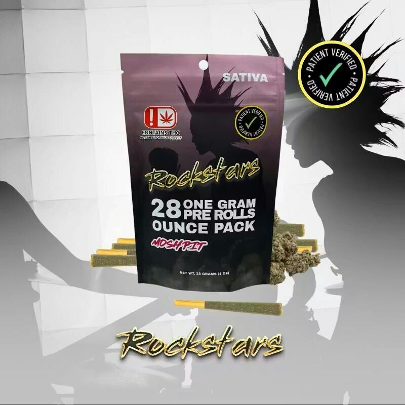 Rockstars 28g Preroll Pack Mosh Pit (S) ($20 Tax Incl.