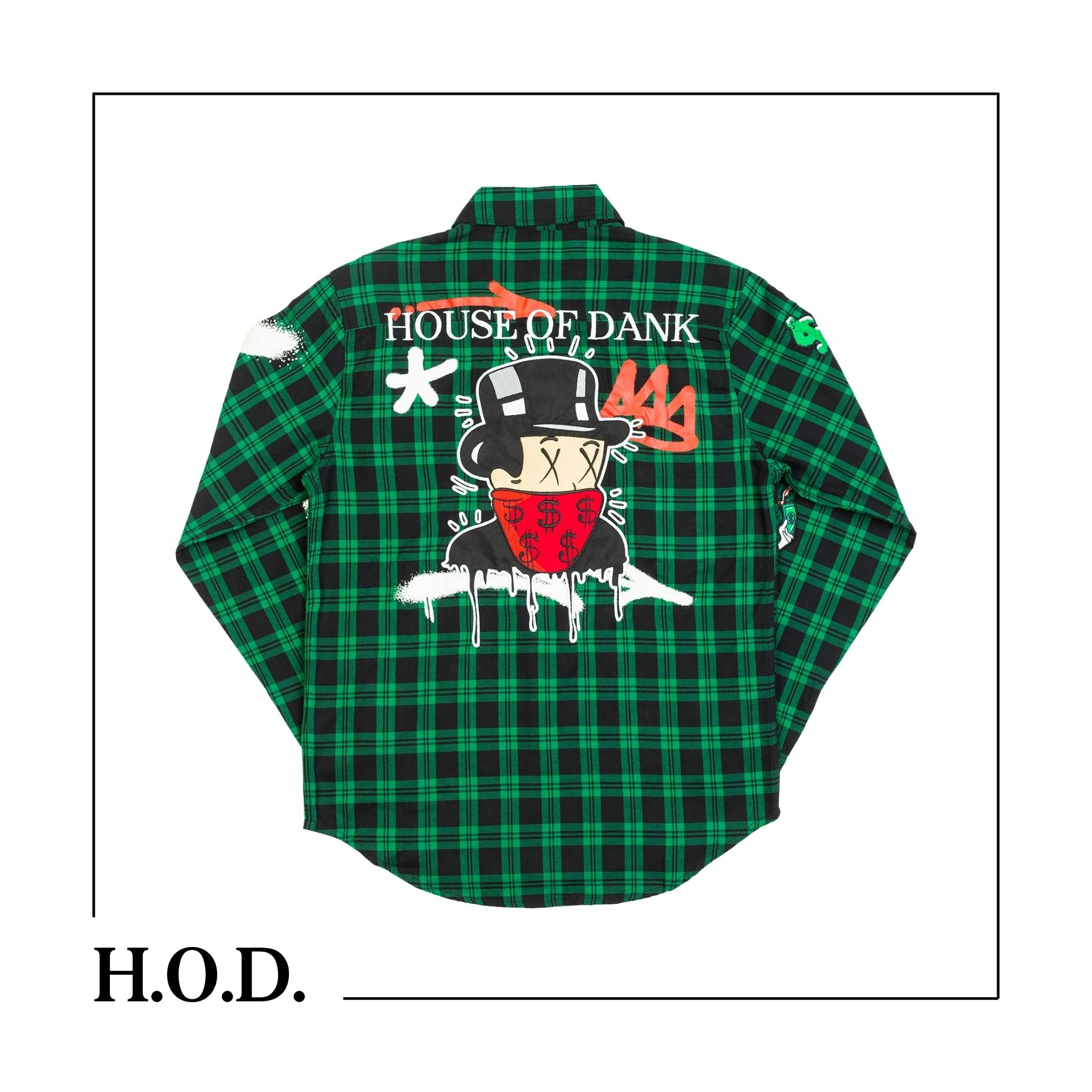 H.O.D. x OG Comfy Green Street Art Flannel M