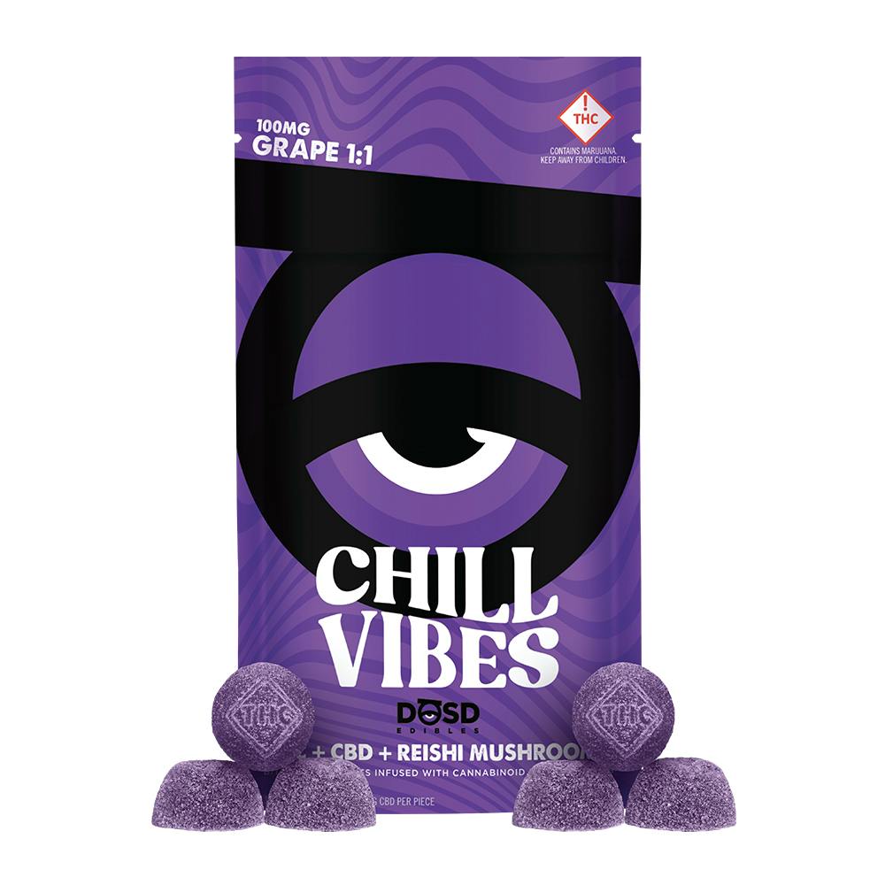 DOSD | 100mg | REC - Chill Vibes | 1:1 CBD + Reishi Mushrooms | Grape
