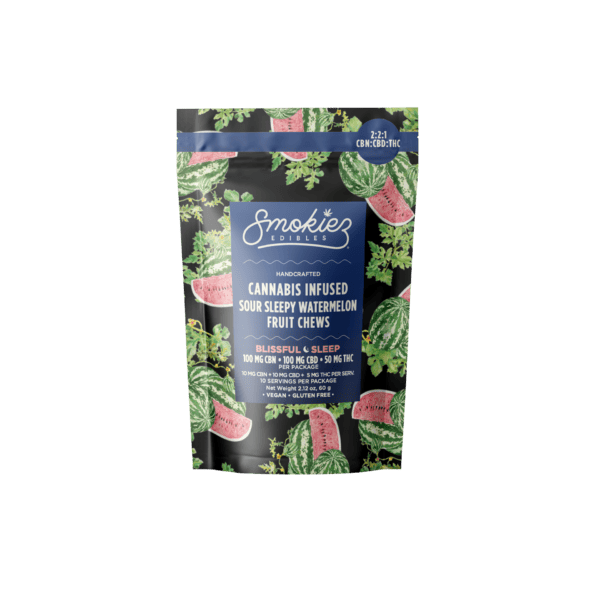Smokiez | 50mg Fruit Chews | REC - Sour Blissful Sleep Watermelon