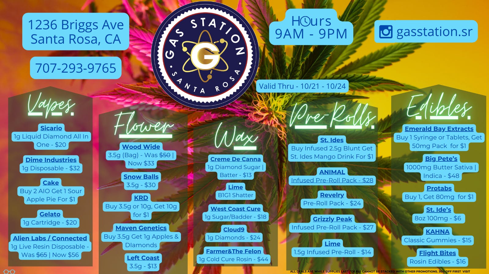 Save While You Elevate! at Off the Charts/ Gas Station Santa Rosa