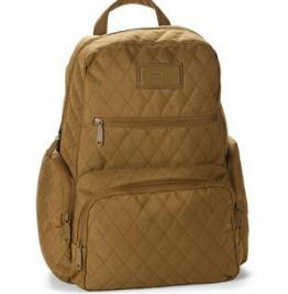 Quilted Nylon Backpack Brown